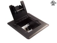 FMCA1400 FLOOR BOX, SATIN BLACK, SELF-TRIMMING, CABLE DOOR